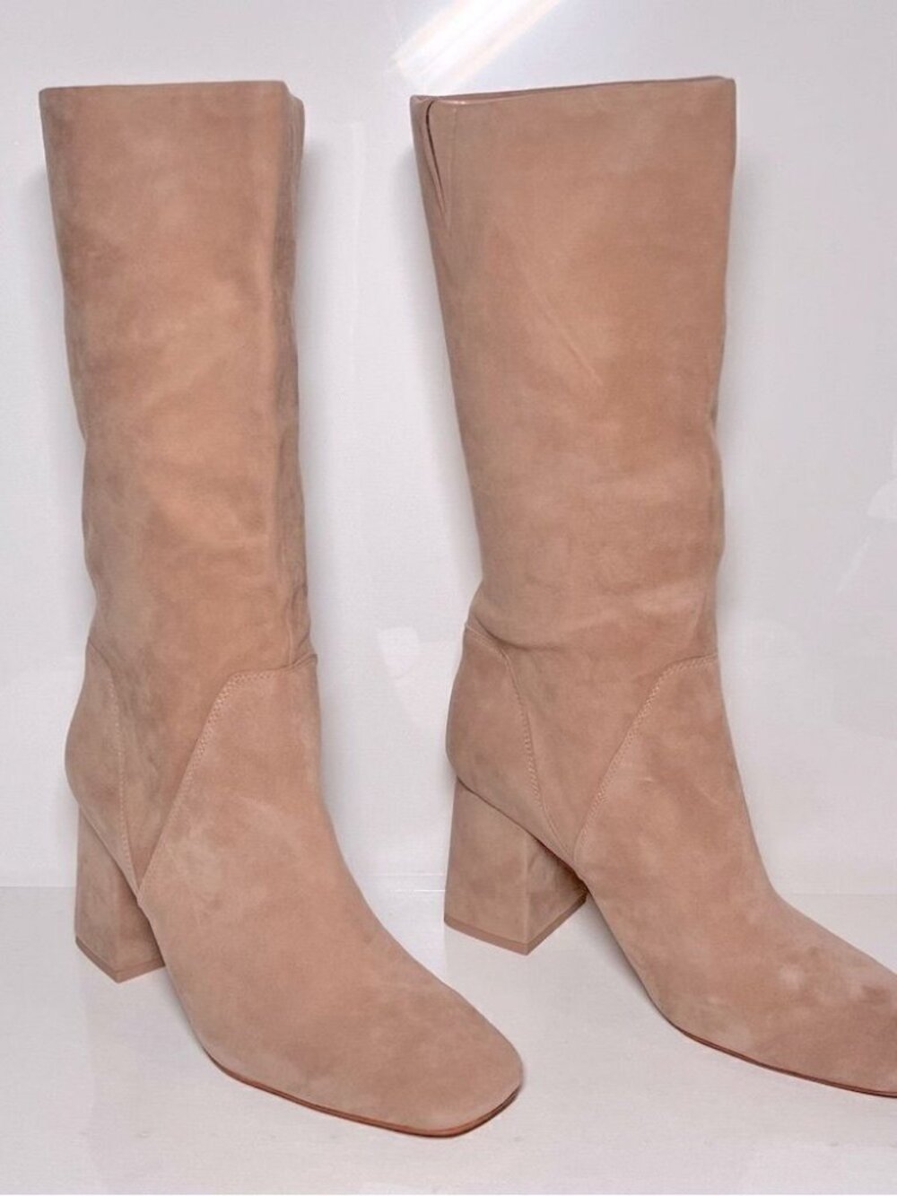 FARYL by Farylrobin Indigo Natural Suede Heeled Boots